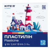 Пластилін, 12 кольорів, 240 г. Kite Classic, K-1086